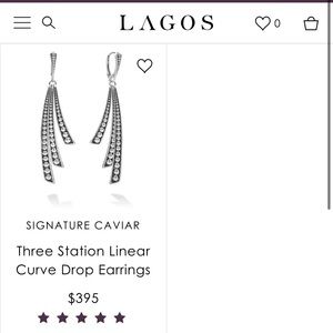 LAGOS Signature Caviar Three Station Linear Drop Earring